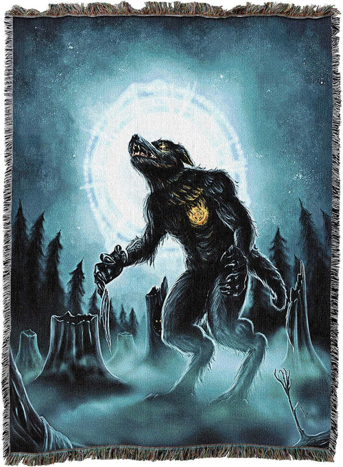 Waking the Wolf Tapestry Blanket