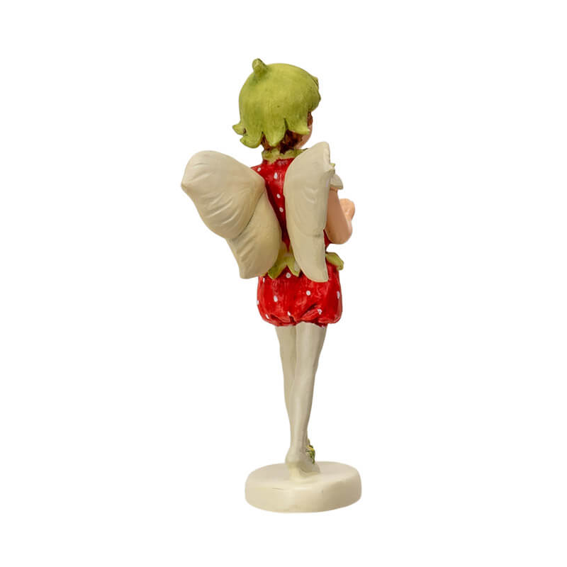 Mini fairy figurine based on Cicely Mary Barker art - fairy wearing a strawberry outfit