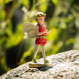 Mini fairy figurine based on Cicely Mary Barker art - fairy wearing a strawberry outfit