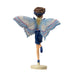 Cicely Mary Barker flower fairy figurine dressed in blue with butterfly wings.