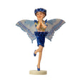 Cicely Mary Barker flower fairy figurine dressed in blue with butterfly wings.