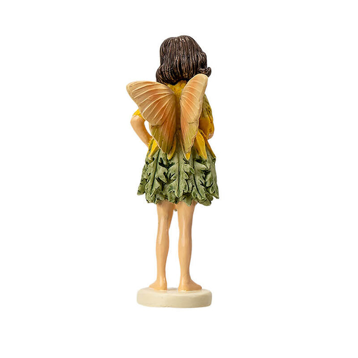 Cicely Mary Barker Flower Fairy Figurine - yellow and green ragwort dress with dark brown hair