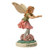 Flower fairy figurine of girl pixie with green and pink flower dress, base reads "Sweet Pea Fairy"