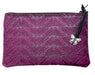 Orchid purple leather butterfly zipper pouch with butterfly charm on zipper pull