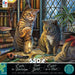 550 piece jigsaw puzzle by Lisa Parker from the Night Spirit collection, showing two cats on a desk.