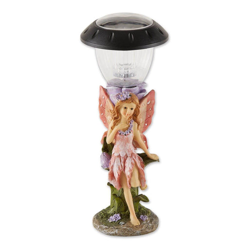Solar light with fairy base. Pixie has a pink dress and wings
