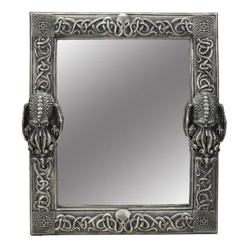 Mirror featuring the Lovecraft horror Cthulhu, the elder god, with a tentacle design