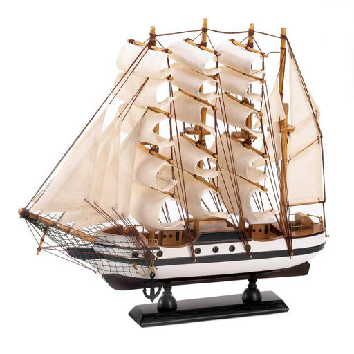 Model ship made of wood with fabric sales