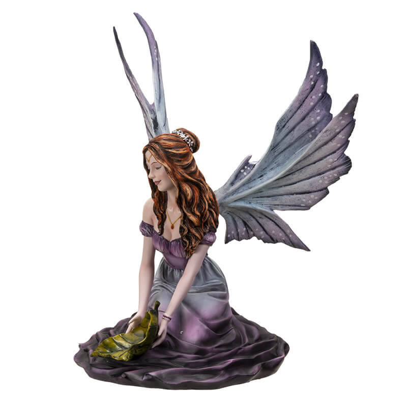 Fairy Playing with a Leaf Figurine - Fantasy Gifts & Collectibles