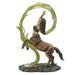 Centaur sorceress rears up above the forest floor, commanding swirling green earth magic that encircles her. Figurine based upon the art of Anne Stokes. Shown from the back