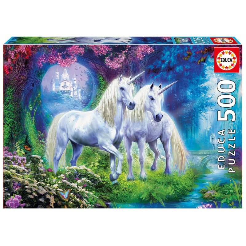 Unicorns in the Forest Jigsaw Puzzle (500 Pieces) - Fantasy Games