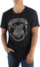 Black tee shirt with the Hogwarts crest front and center