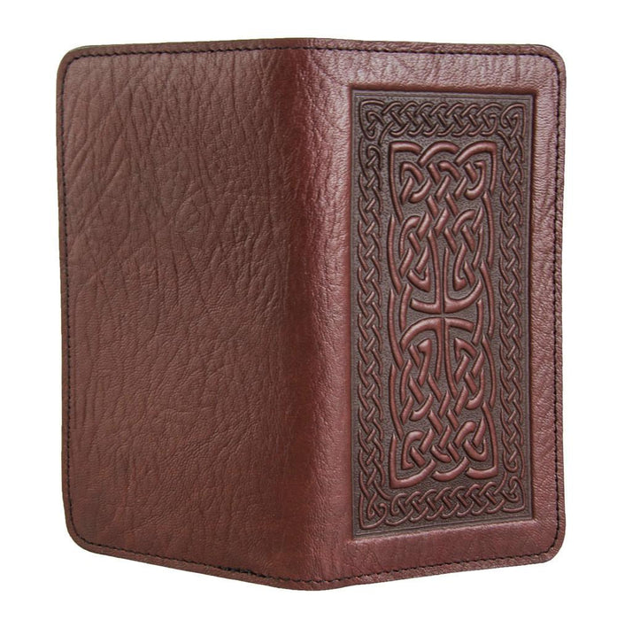 Celtic Braid Leather Check Book Cover