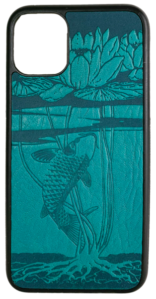 Water Lily Koi Leather iPhone Case