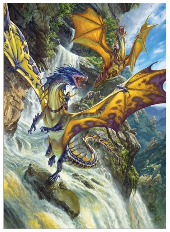 Waterfall Dragons Jigsaw Puzzle (1000 Pieces)