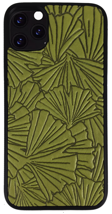 Gingko Leaves Leather iPhone Case
