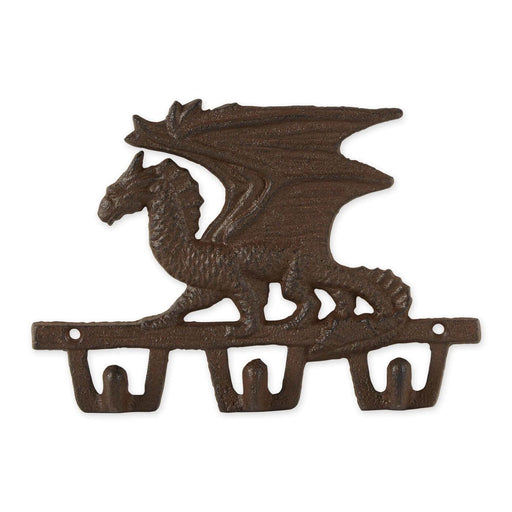Cast iron dragon with three hooks for hanging on the wall