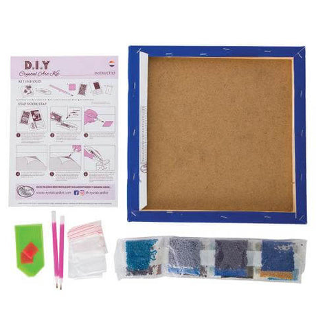 Supplies and instructions for the crystal art kit