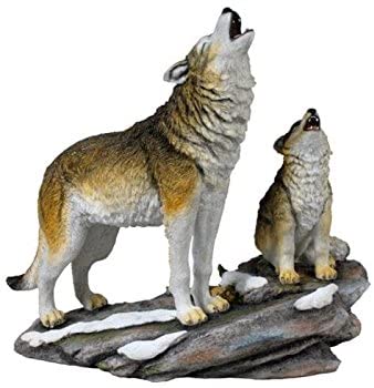 Howling Mother & Wolf Cub Figurine