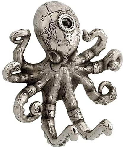 Octopus wall hook in silver nickel color