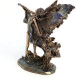 Fairy with subtle rainbow wings and wand outstretched