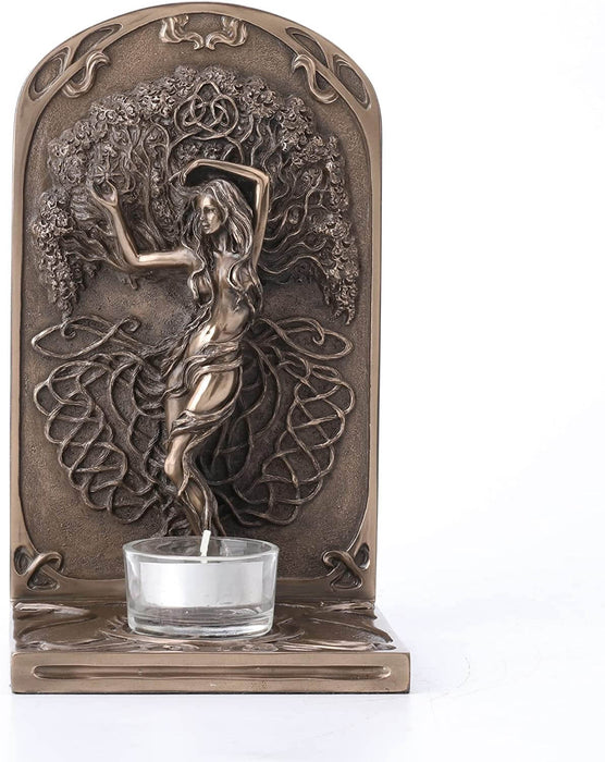 Tree of Life bronze hued tealight candle holder