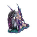 Front view of the gray unicorn and purple winged fairy. Unicorn wears a key on a necklace