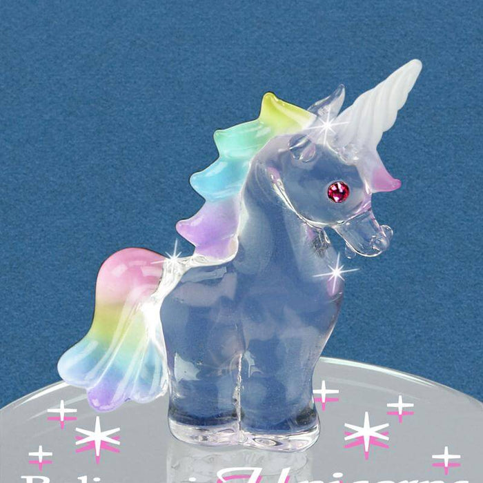Glass Believe in Unicorns Figurine
