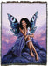 Tapestry blanket with art by Rachel Anderson featuring a dark haired exotic fairy with butterfly wings and her matching white dragon friend
