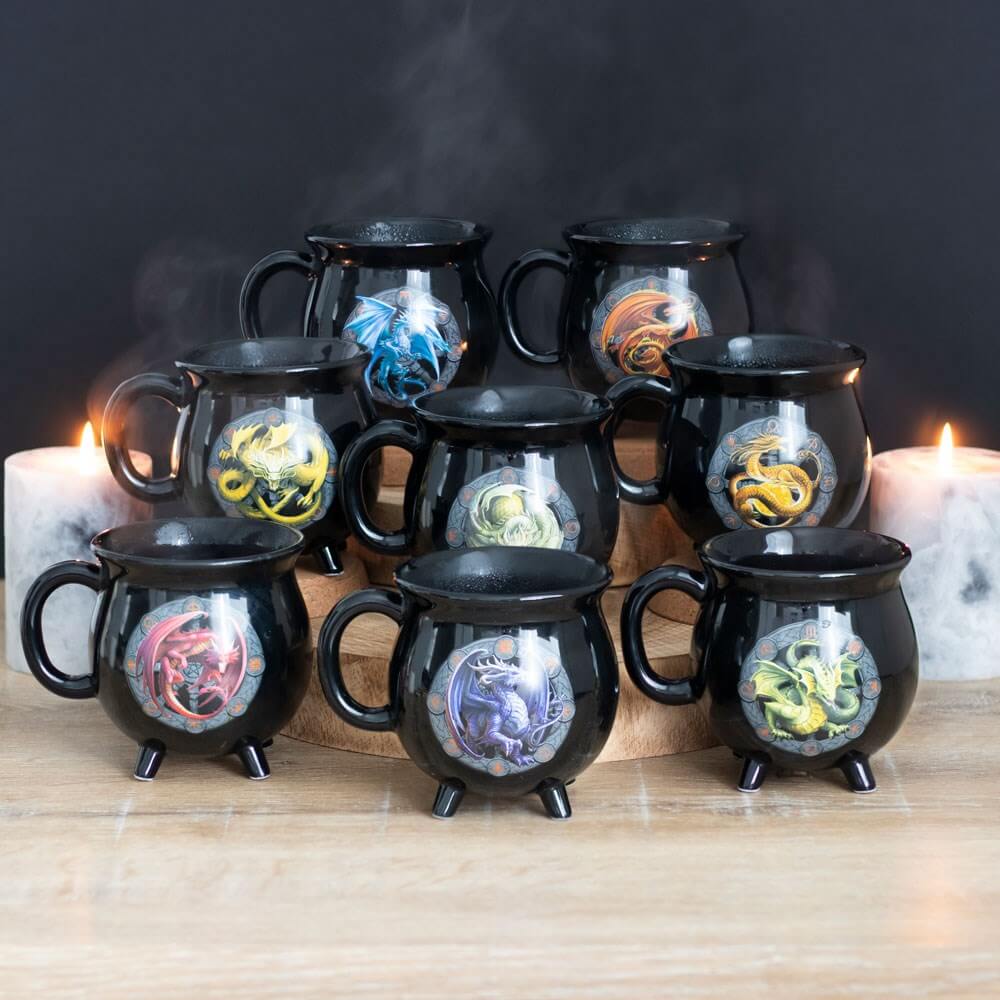 Litha Dragon Color Changing Cauldron Mug by Anne Stokes - Fantasy