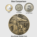 Size comparison for Goliath Coin