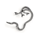 Pewter three headed snake earring ear wrap