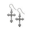 Earrings featuring the Apostle's Cross symbol, ornate gothic crosses.