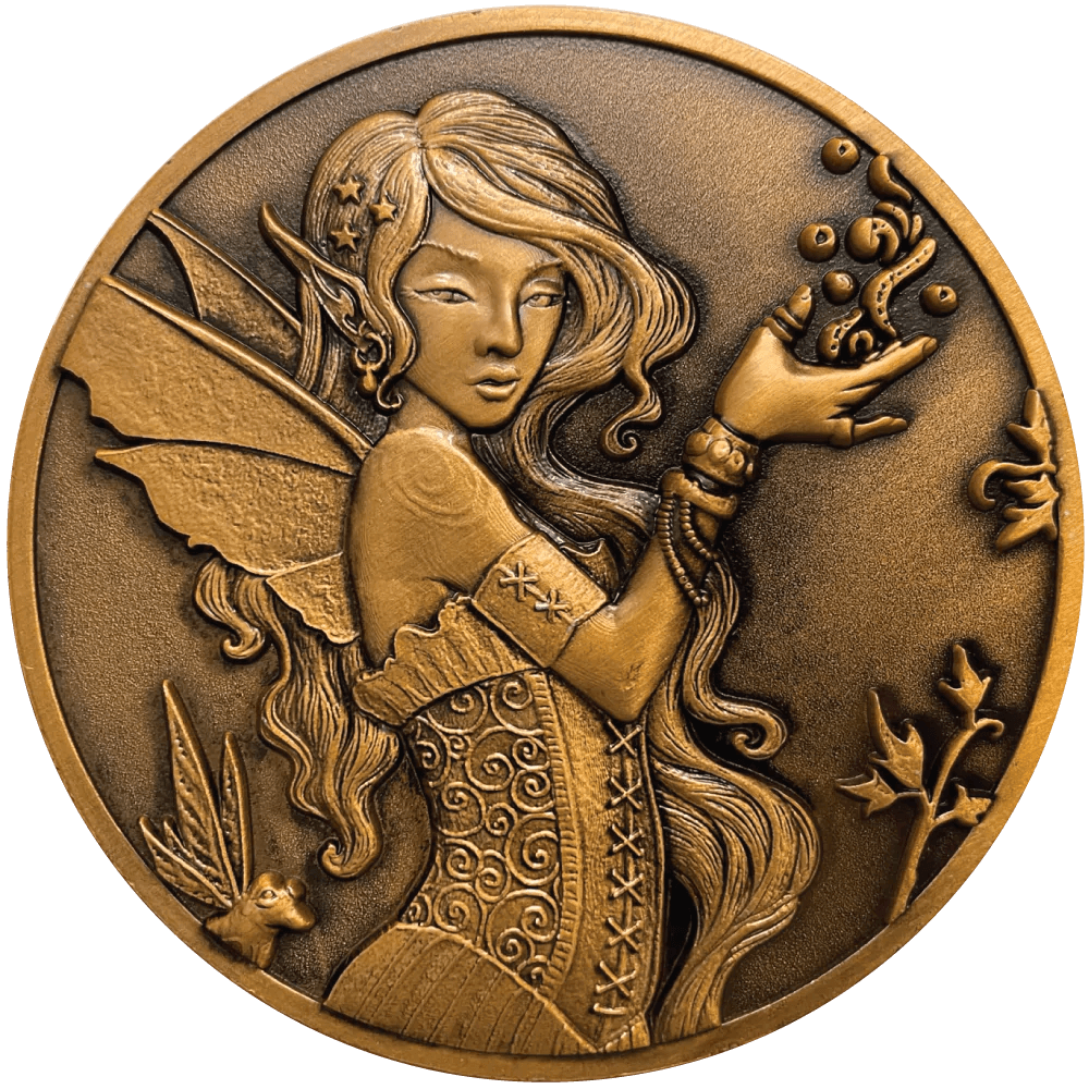 Goliath Coin with Amy Brown art, A Little Faerie Magick showing a fairy 