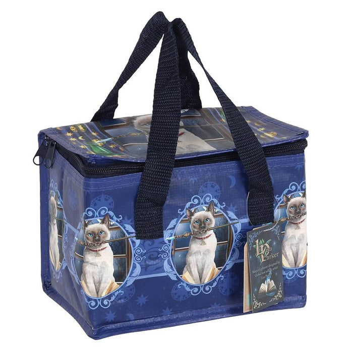 Lisa Parker Hocus Pocus lunch bag in blue with Siamese Cat