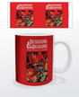 Coffee Mug featuring iconic Dungeons & Dragons logo and scene of fighter challenging a red dragon