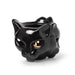 Black Cat triple headed mug warmer shown without a cup. Tealight can be seen through the eye cutouts
