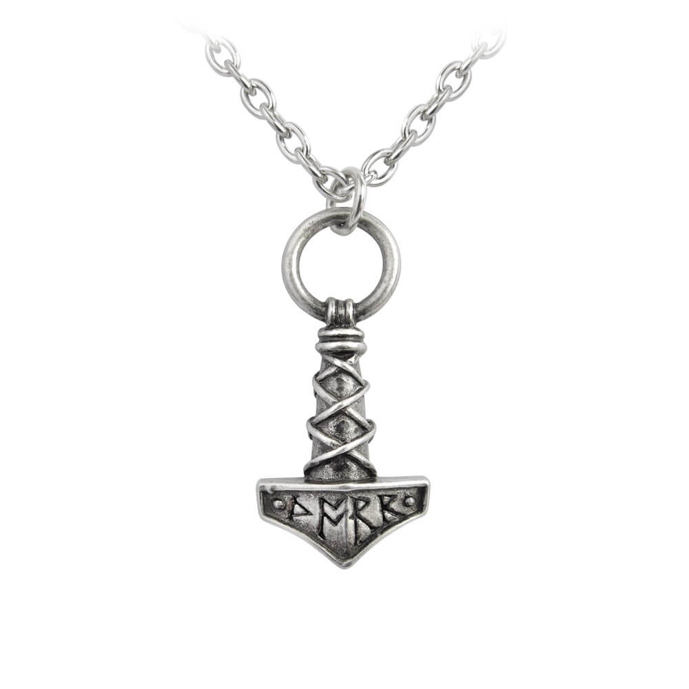 Thor Hammer necklace with Norse runes