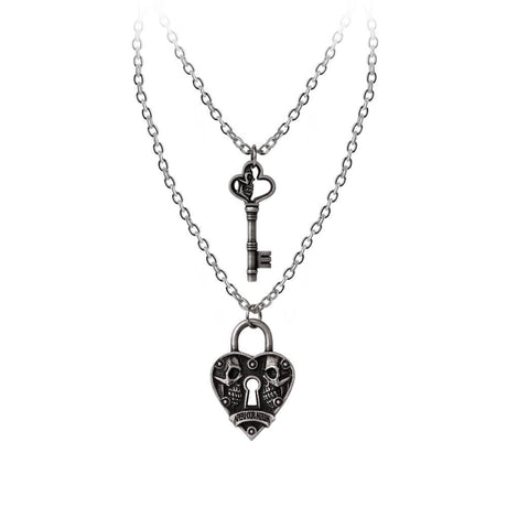 Lock and Key couples necklaces with skull designs