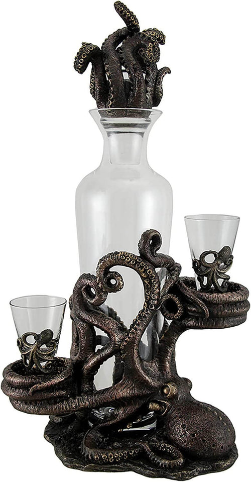 Steampunk Octopus Decanter Set
