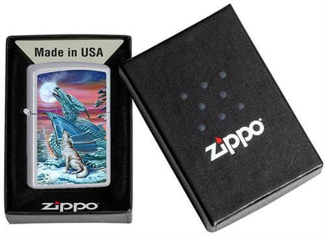 Moonsong Wolf Zippo and box