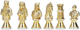 King, Queen, Bishop, Knight, Rook, and Pawn gold chess pieces