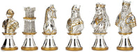 King, Queen, Bishop, Knight, Rook, and Pawn silver chess pieces