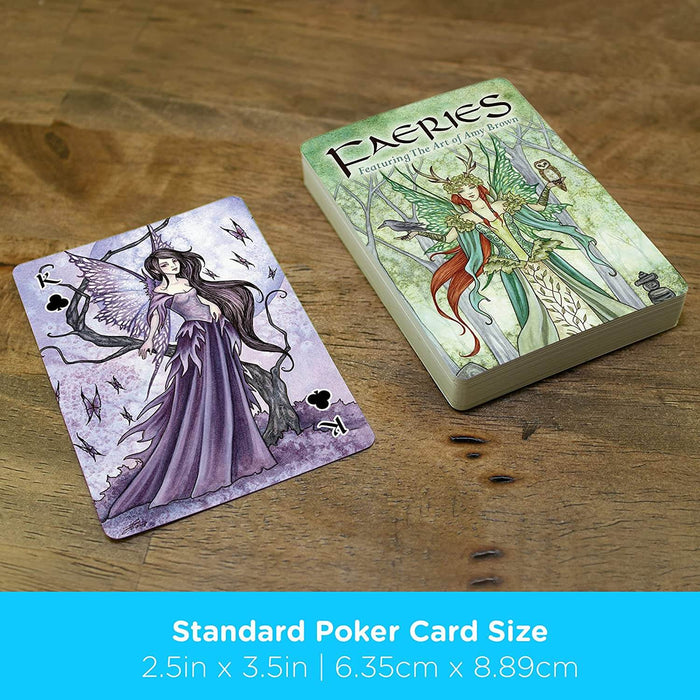 Standard Poker Card Size - 2.5in x 3.5in or 8.35cm x 8.89cm, showing the deck