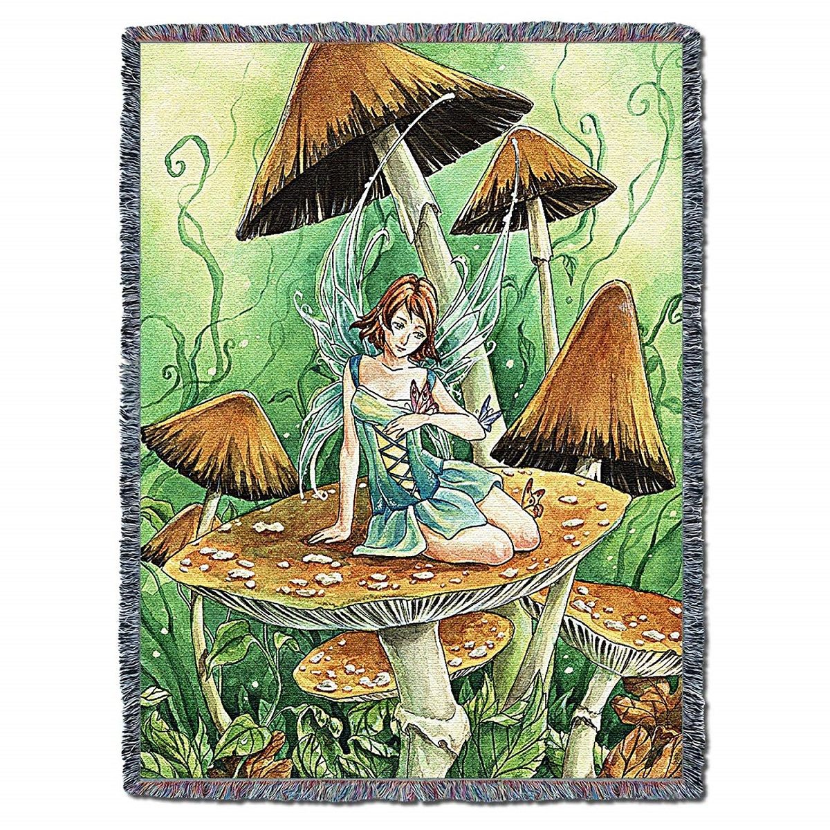 Among the Mushrooms Tapestry Blanket