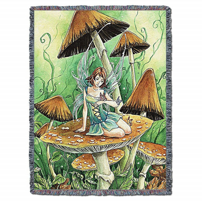 Among the Mushrooms Tapestry Blanket