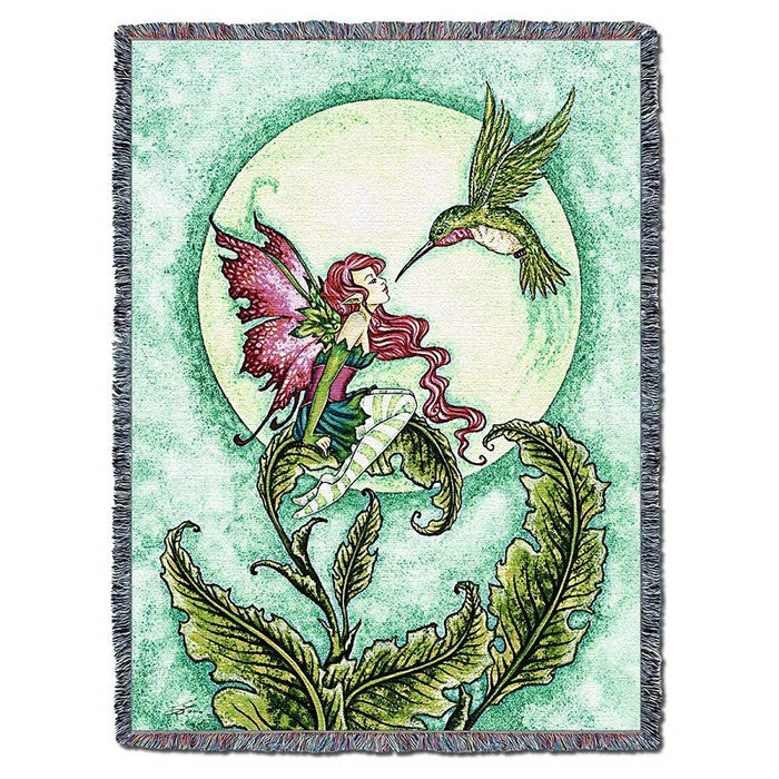 Fairy and Hummingbird Tapestry Blanket