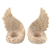 Angel wing tealight holder set with a stone look