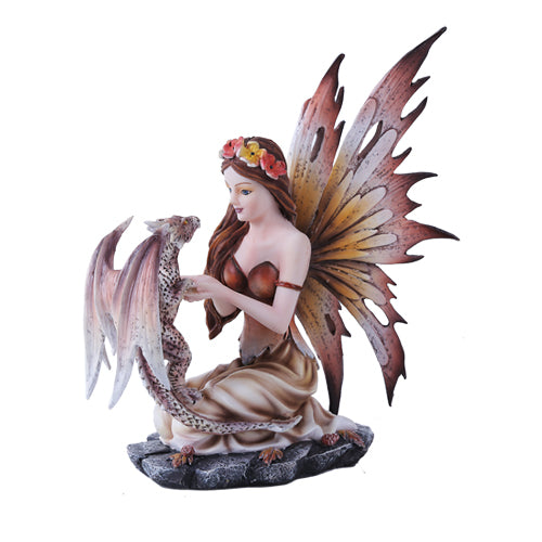 Autumn Fairy with Dragon Figurine