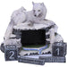 Mother wolf and cubs figurine shown with calendar blocks removed for changing